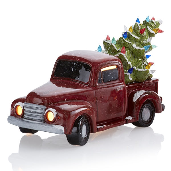 VINTAGE TRUCK WITH TREE W/LIGHT