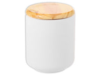 LARGE MODERN CANISTER W/WOOD LID